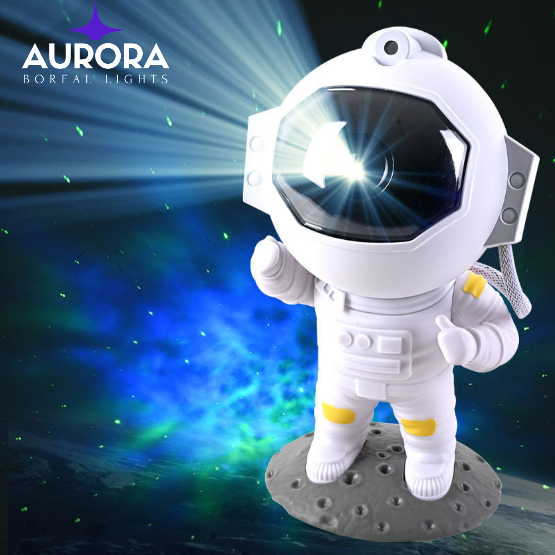 Lámpara de Decoración Nocturna de Astronauta que Proyecta Galaxias - Aurora Boreal Lights